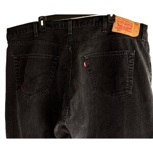 Levis 501XX Mens Jeans 46 Button Fly Black Denim Straight Leg Classic Fit Hemmed